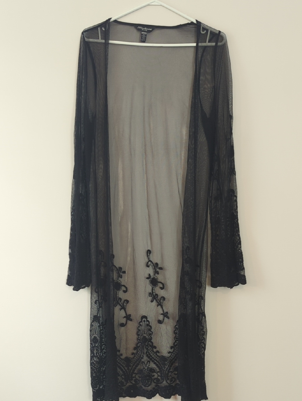 Sheer Black Lace Robe